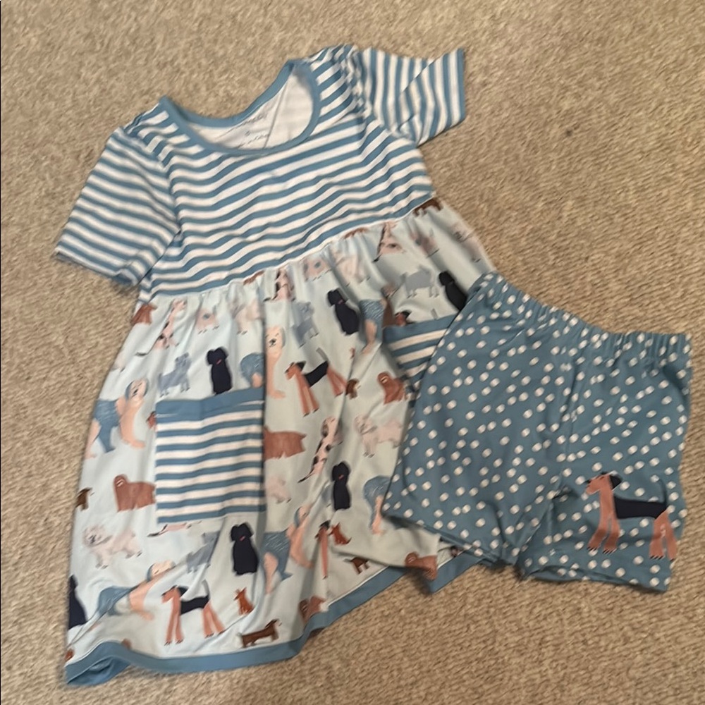 Adorable Blue Striped and Polka Dot Toddler Outfit